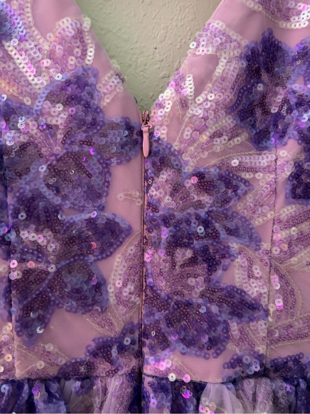 Dress the Population Lavender and Purple Floral Sequin Dress XS Homecoming - Picture 5 of 6